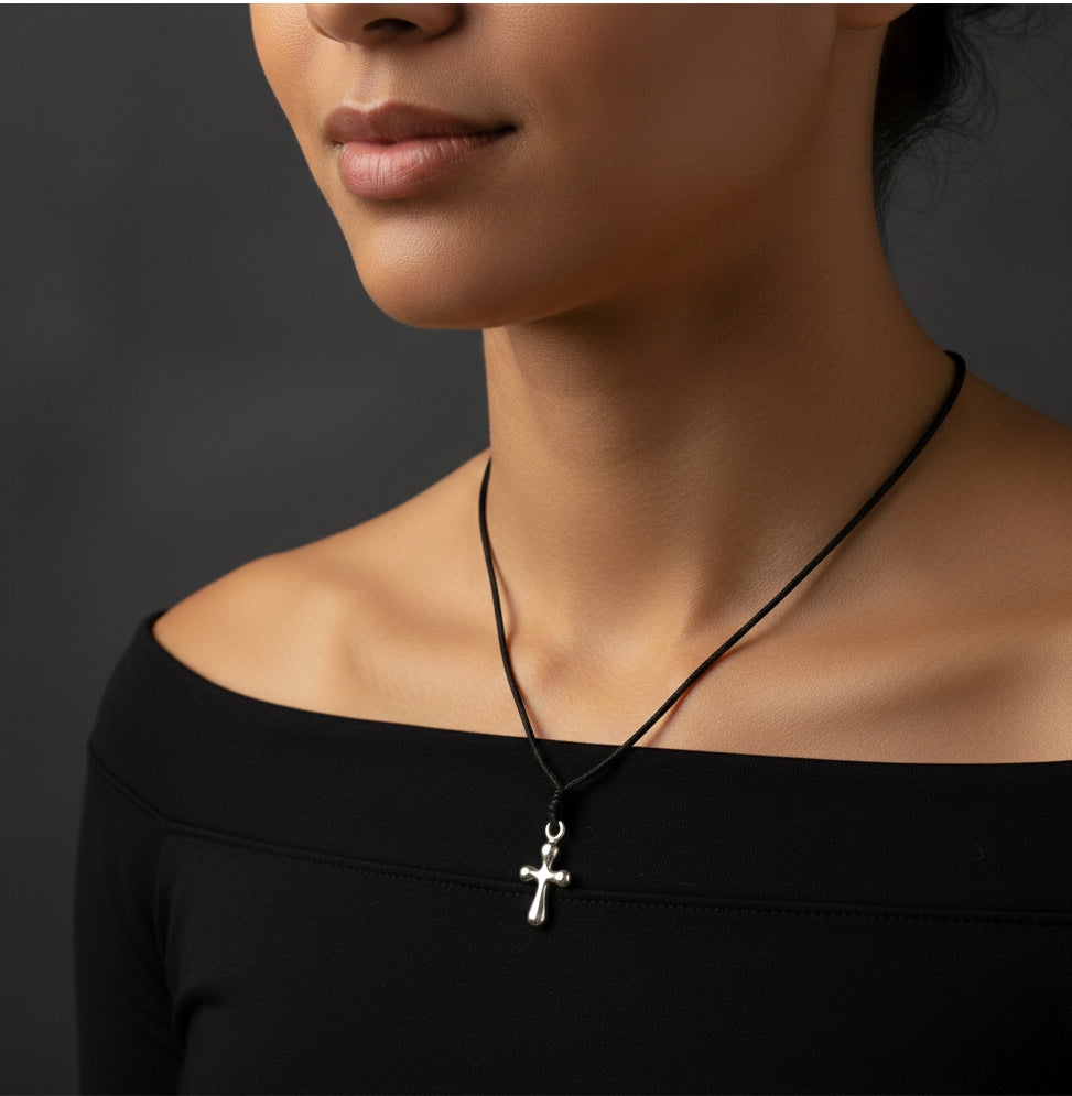 Handmade Chrisitan Cross Sterling-silver Pewter Brass Charm Necklace Pendant Jewelry