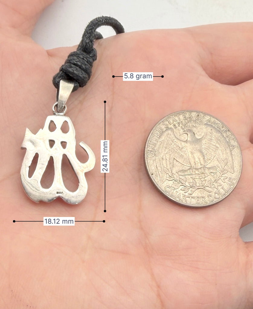 Islam Muslim Allah Quran 92.5 Sterling Silver Brass Necklace Pendant Jewelry