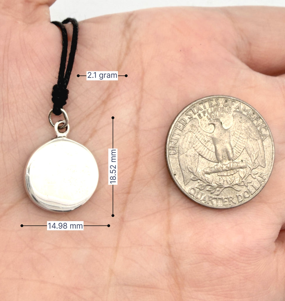 Yin Yang Japanese 92.5 Sterling Silver Charm Necklace Pendant Jewelry