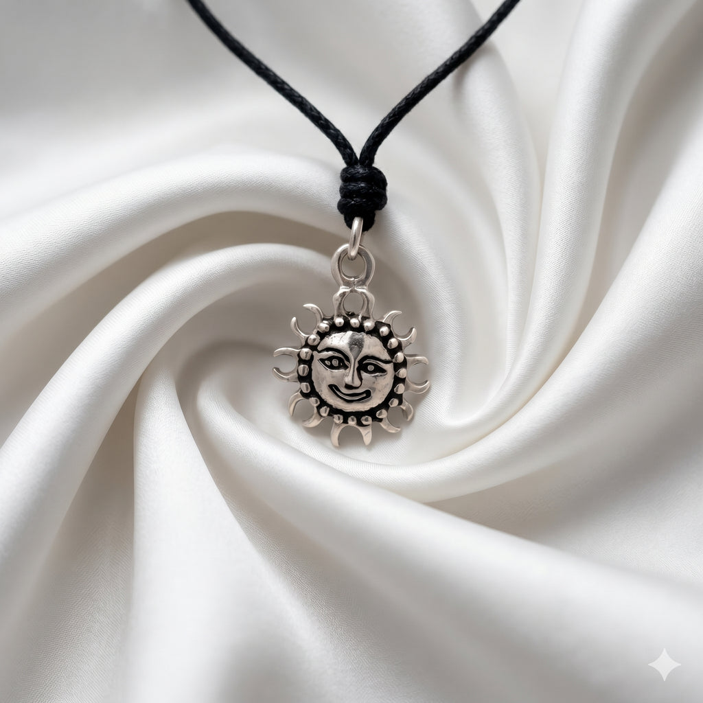 Mini Sun 92.5 Sterling Silver Gold Brass Charm Necklace Pendant Jewelry