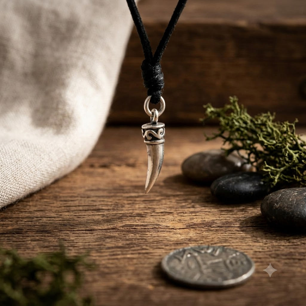 Cute Mini Fang Tooth 92.5 Sterling Silver Gold Brass Charm Necklace Pendant Jewelry