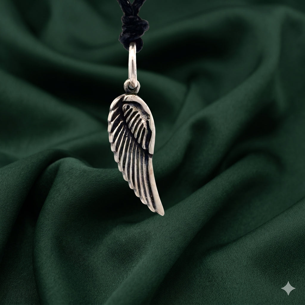 Angel Wing 92.5 Sterling-silver Pewter Charm Necklace Pendant Jewelry