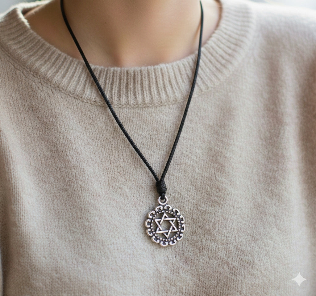 Star Of David 92.5 Sterling Silver Brass Pewter Charm Necklace Pendant Jewelry