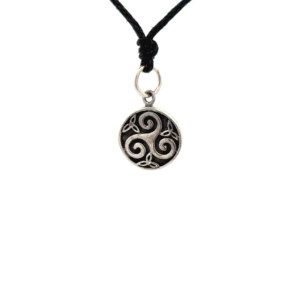 New Trinity Spiral 92.5 Sterling Silver Brass Charm Necklace Pendant Jewelry