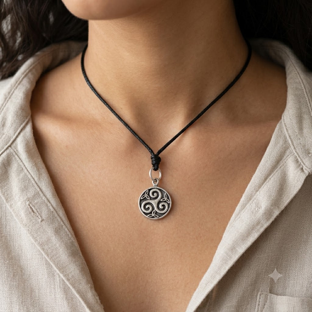 New Trinity Spiral 92.5 Sterling Silver Brass Charm Necklace Pendant Jewelry