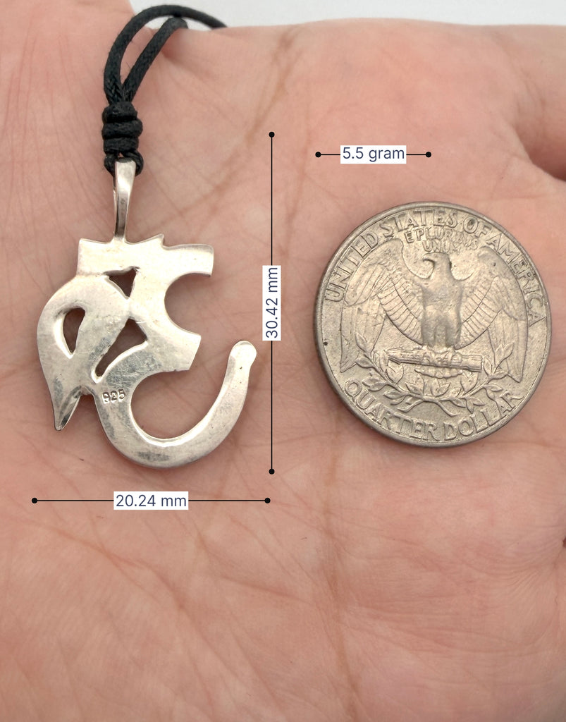 Ohm Aum Om Handcrafted Silver Pewter Brass Charm Necklace Pendant Jewelry