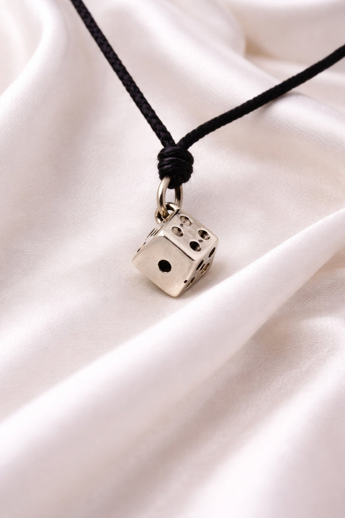 Dice Gambler 92.5 Sterling Silver Pewter Gold Brass Charm Necklace Pendant Jewelry
