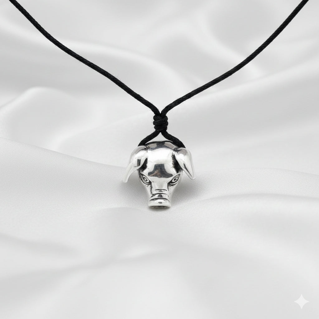 Pig head 92.5 Sterling Silver Charm Necklace Pendant Jewelry