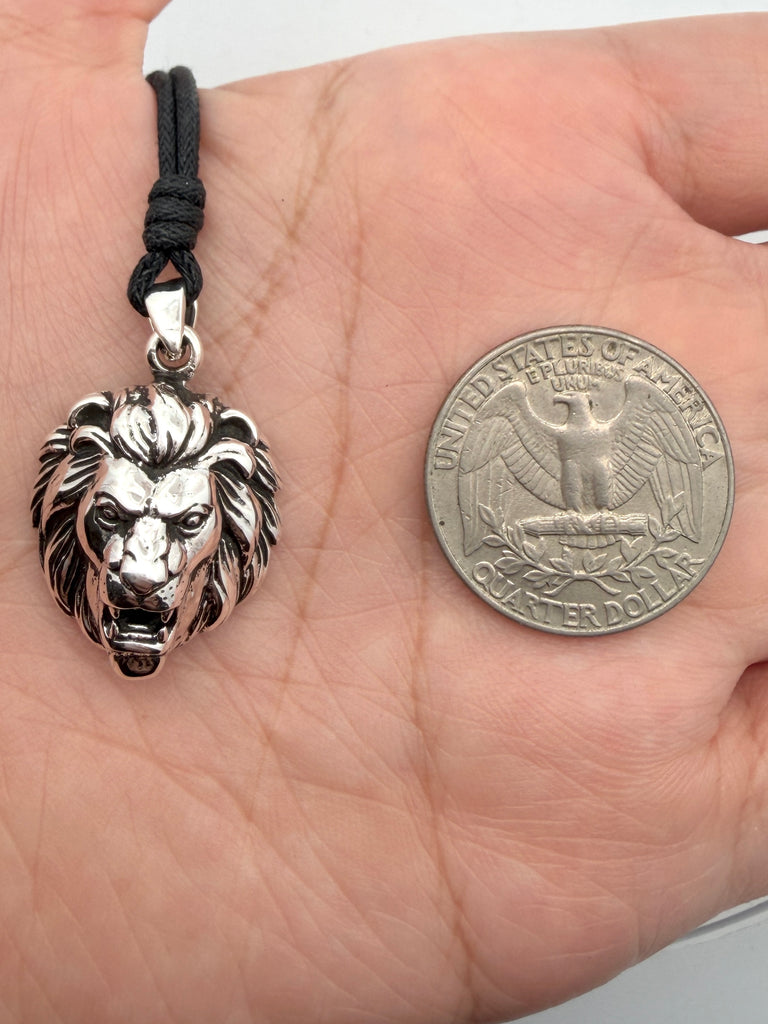Lion Of Judah Leo 92.5 Sterling Silver Pewter Brass Necklace Pendant Jewelry