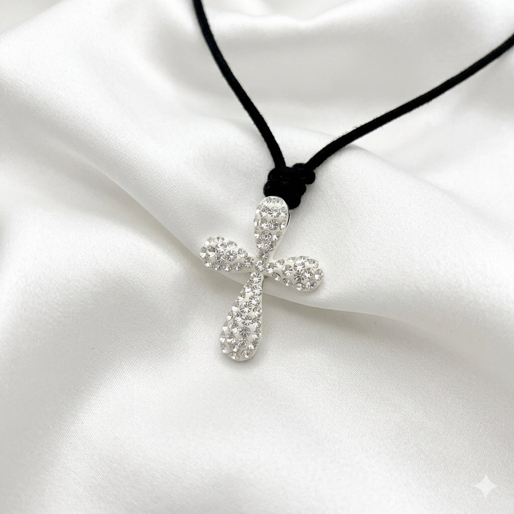 Cross multi color 92.5 Sterling Silver Necklace Pendant Jewelry.