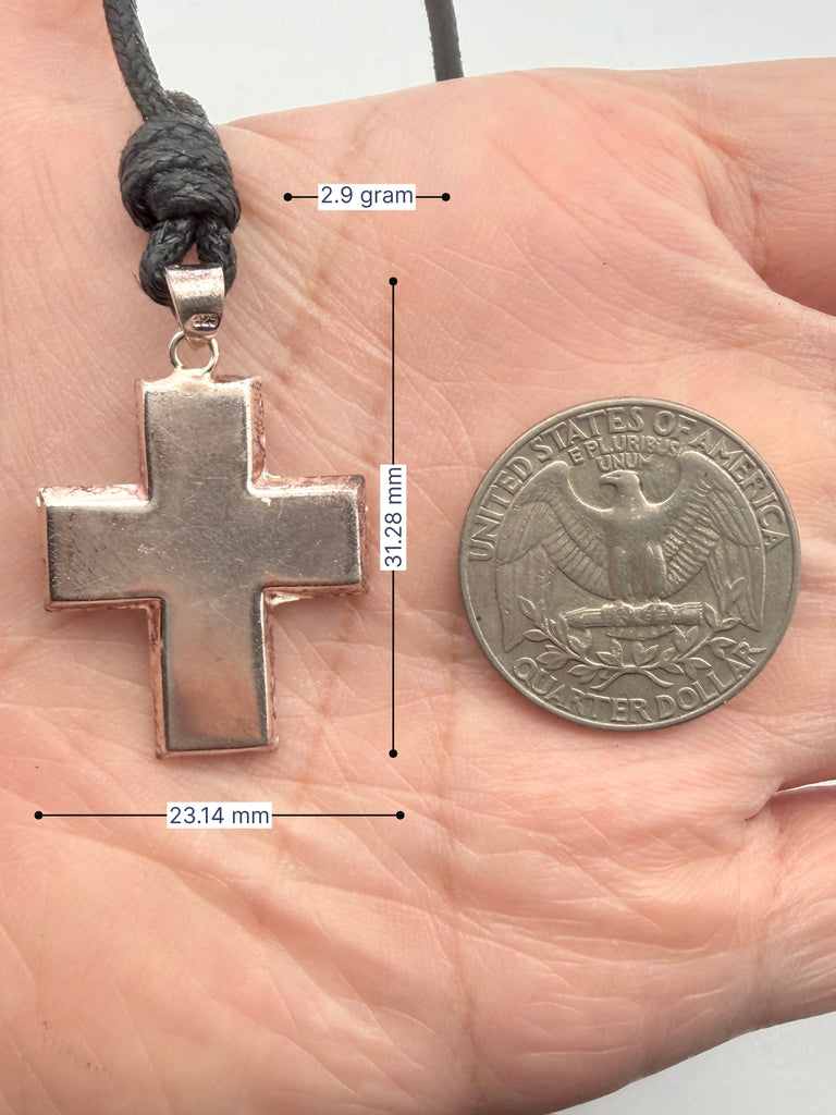 Elegant Multicolor Rhinestone Cross Charm 92.5 Sterling Silver Necklace Pendant Jewelry