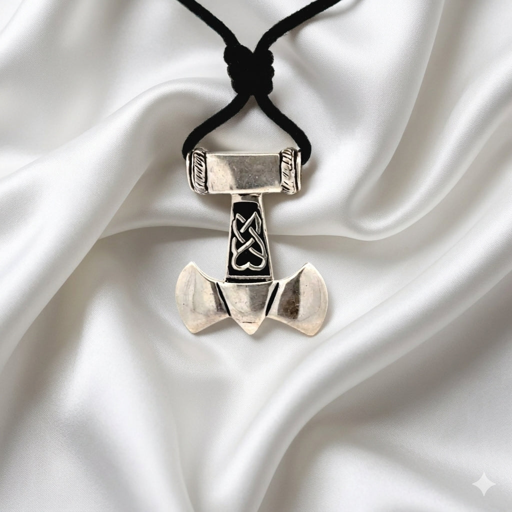 God's Hammer Mjolnir 92.5 Sterling Silver Brass Necklace Pendant Jewelry