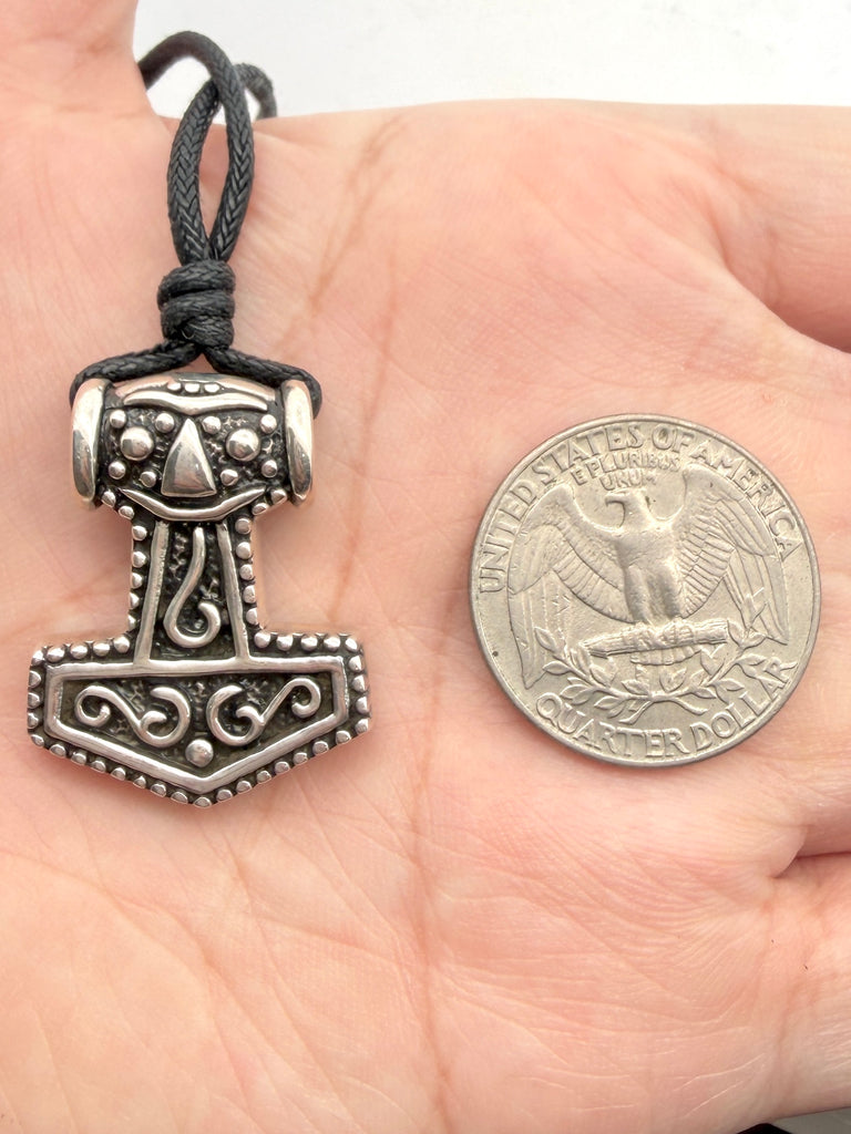 God's Hammer Sterling Silver Gold Brass Charm Necklace Pendant Jewelry