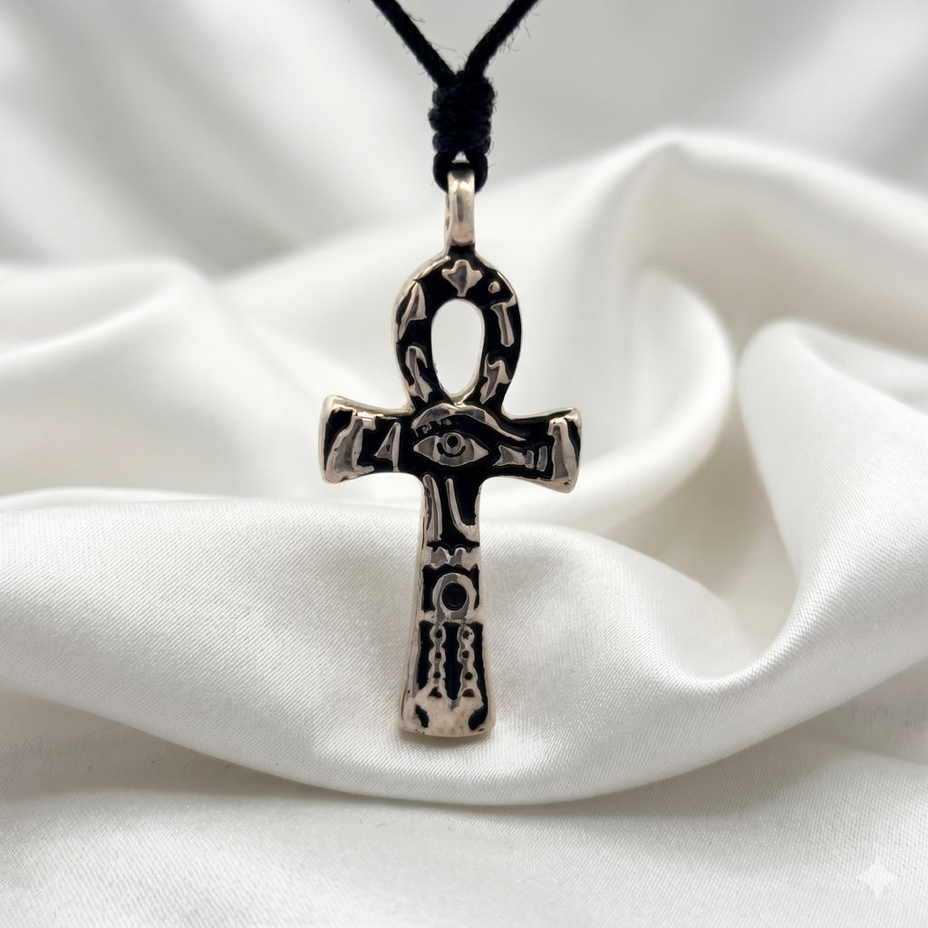 Egyptian Ankh Key Eye of Horus Ra Silver Pewter Brass Necklace Pendant Jewelry