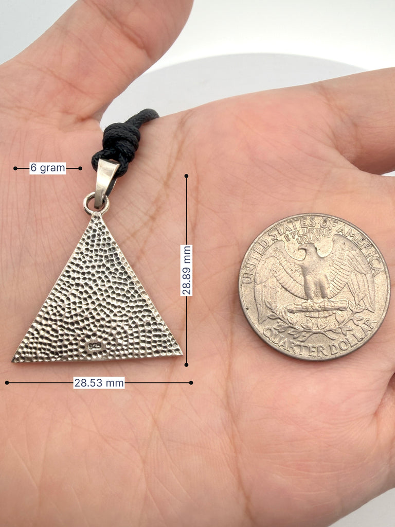Eye Of Providence 92.5 Sterling Silver Pewter Brass Necklace Pendant Jewelry