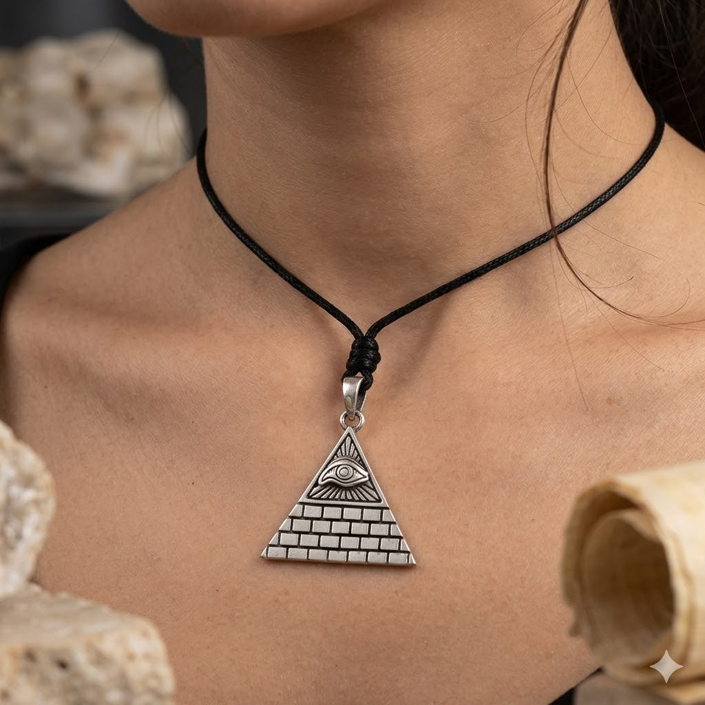 Eye Of Providence 92.5 Sterling Silver Pewter Brass Necklace Pendant Jewelry