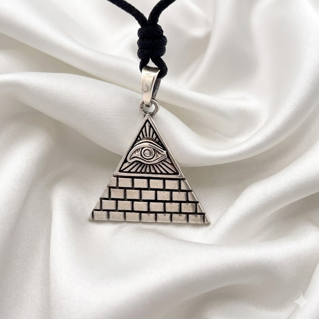 Eye Of Providence 92.5 Sterling Silver Pewter Brass Necklace Pendant Jewelry