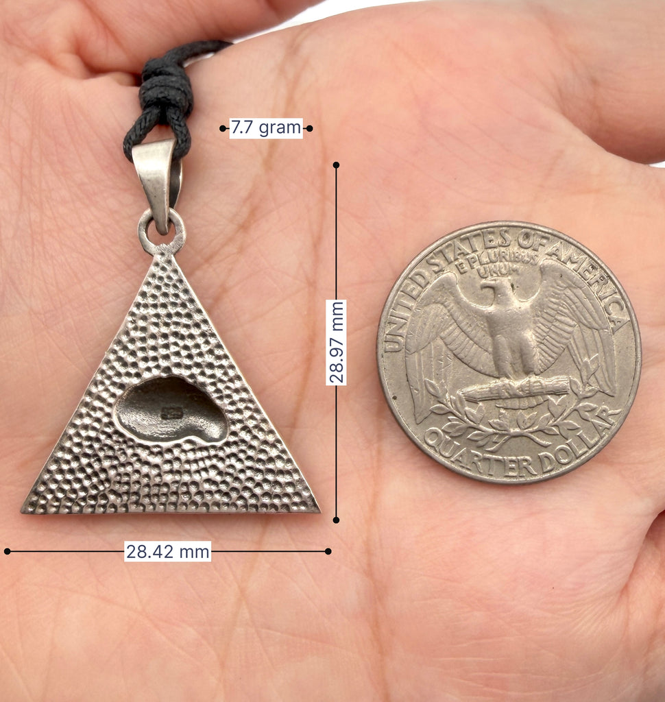 Eye Of Providence 92.5 Sterling Silver Pewter Brass Necklace Pendant Jewelry