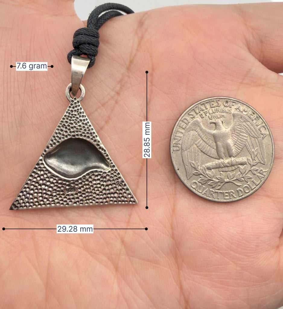 Eye Of Providence 92.5 Sterling Silver Pewter Brass Necklace Pendant Jewelry