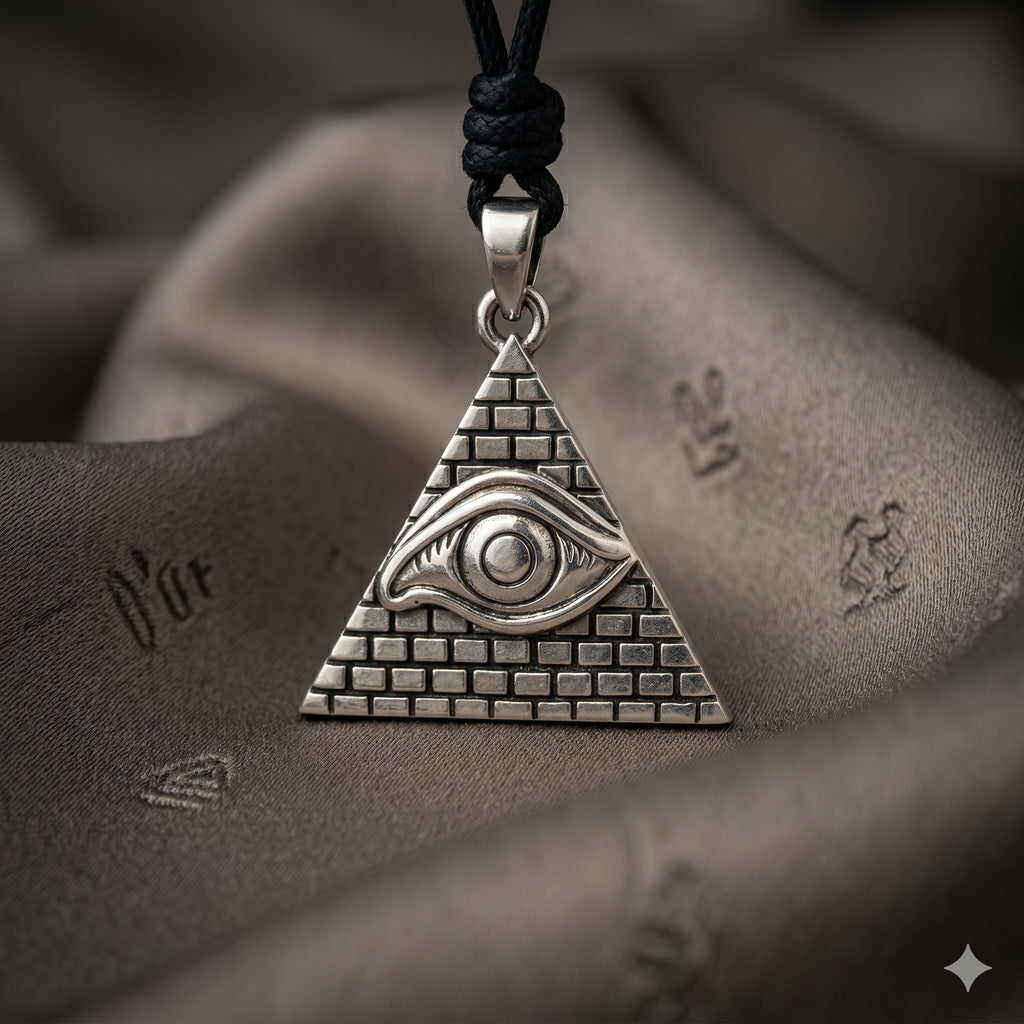 Eye Of Providence 92.5 Sterling Silver Pewter Brass Necklace Pendant Jewelry