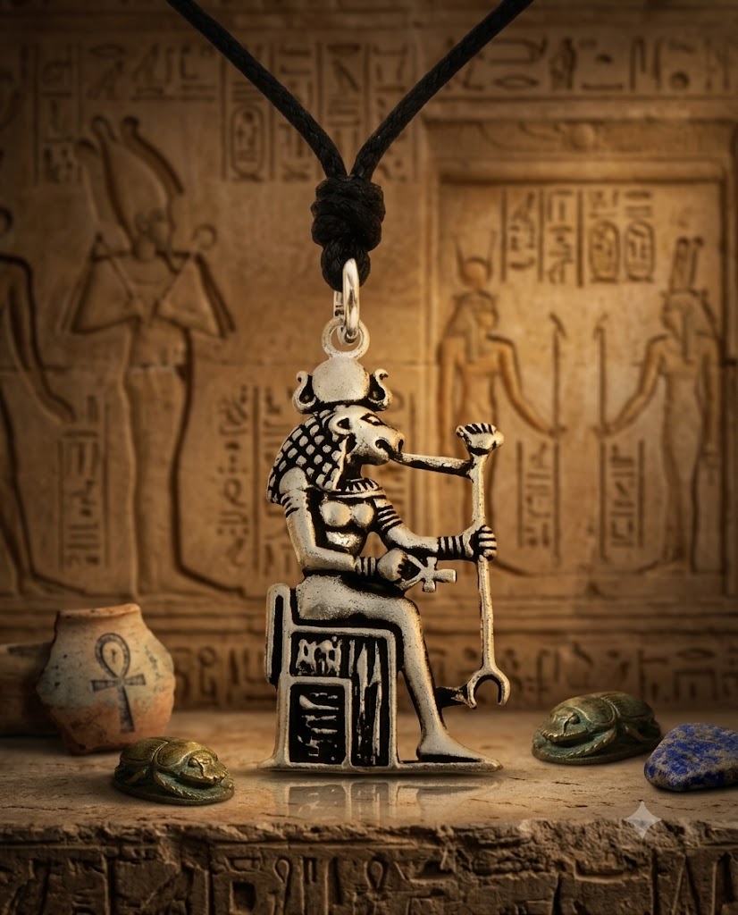 Egyptian God & Goddess 92.5 Sterling Silver Brass Necklace Pendant Jewelry