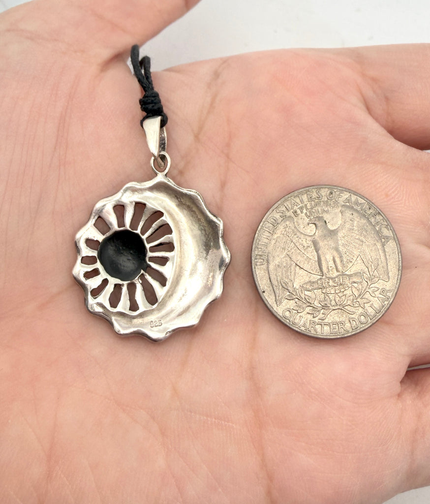 Sun Moon YinYang Runes Runic Sterling Silver Brass Pewter Necklace Pendant Jewelry