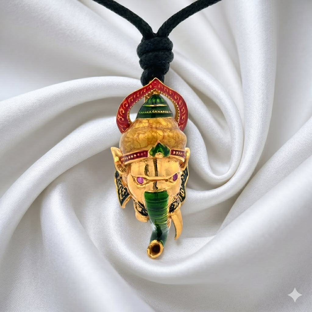 Ganesh Gold Plated 92.5 Sterling Silver Necklace Pendant Jewelry