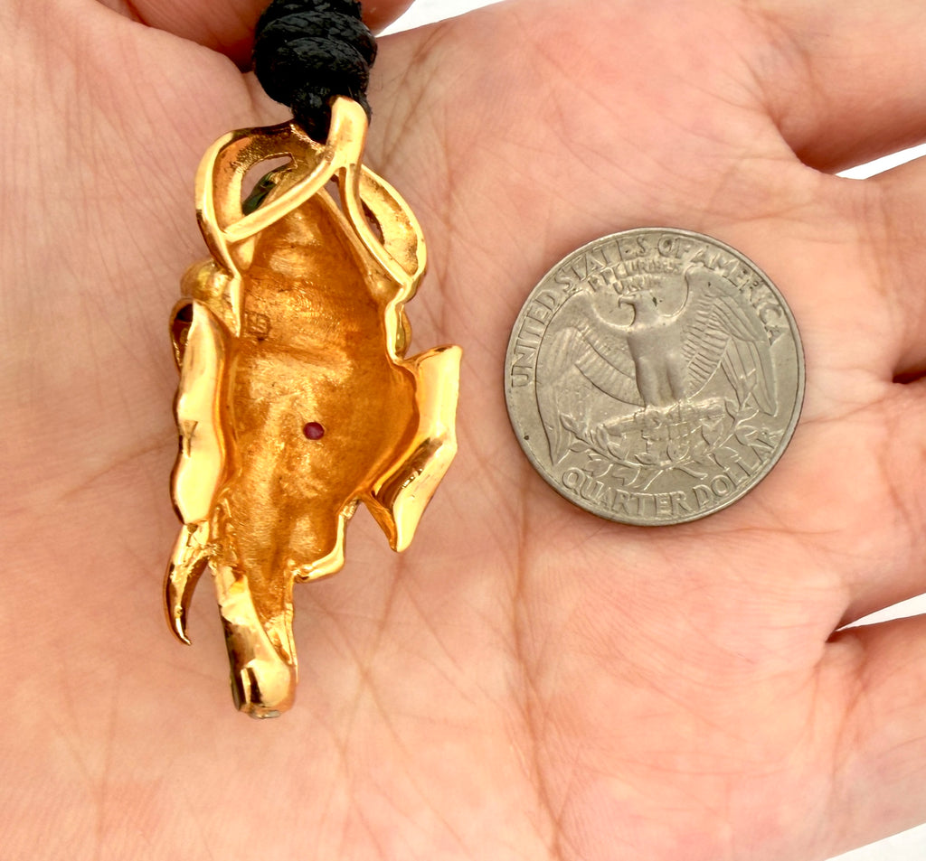 Ganesh Gold Plated 92.5 Sterling Silver Necklace Pendant Jewelry