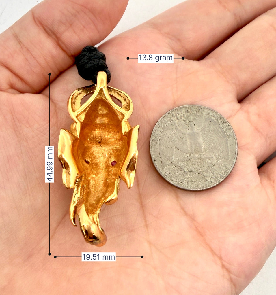 Ganesh Gold Plated 92.5 Sterling Silver Necklace Pendant Jewelry
