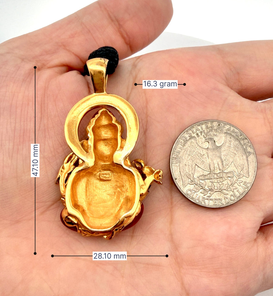 Ganesh Gold Plated 92.5 Sterling Silver Necklace Pendant Jewelry