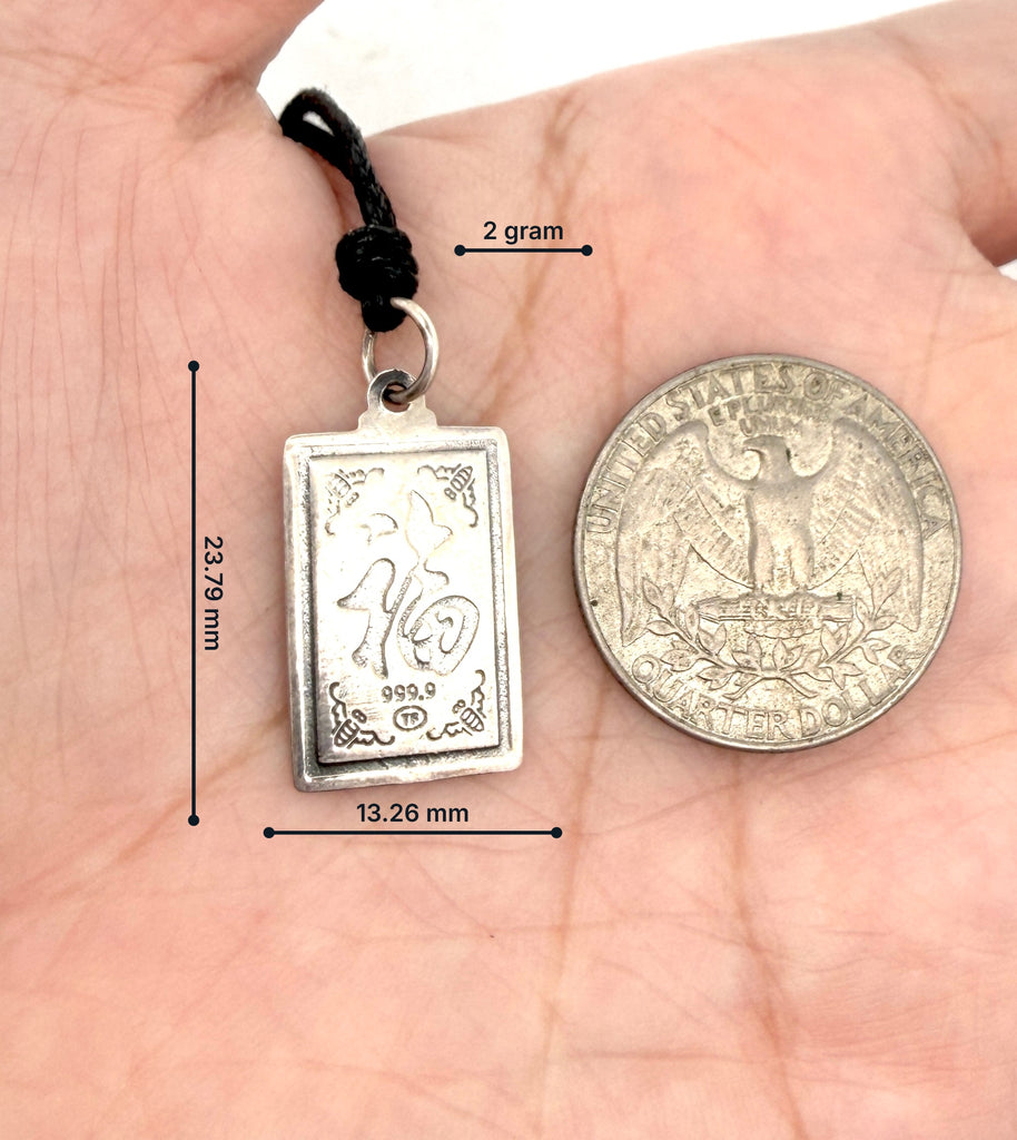 Rectangle Chinese Zodiac Sterling Silver Pewter Brass Necklace Pendant Jewelry
