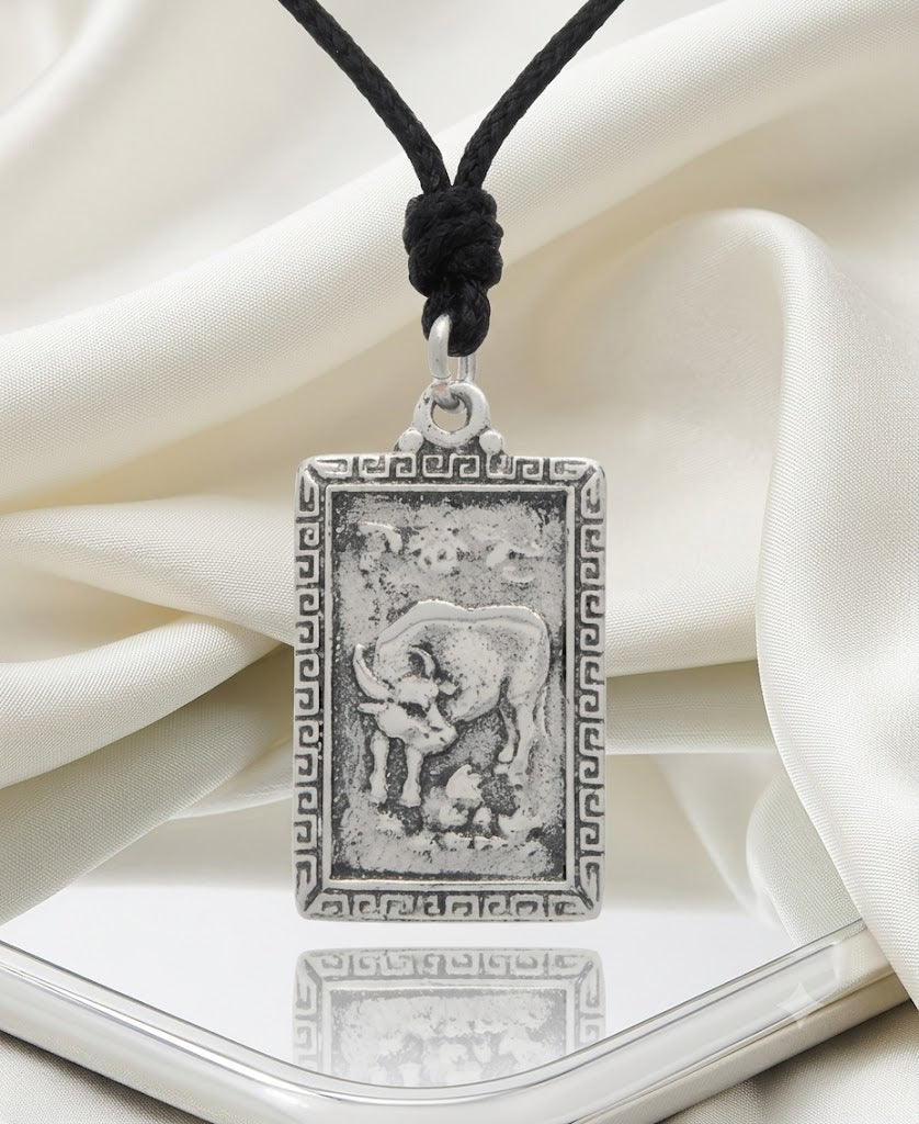 Rectangle Chinese Zodiac Sterling Silver Pewter Brass Necklace Pendant Jewelry
