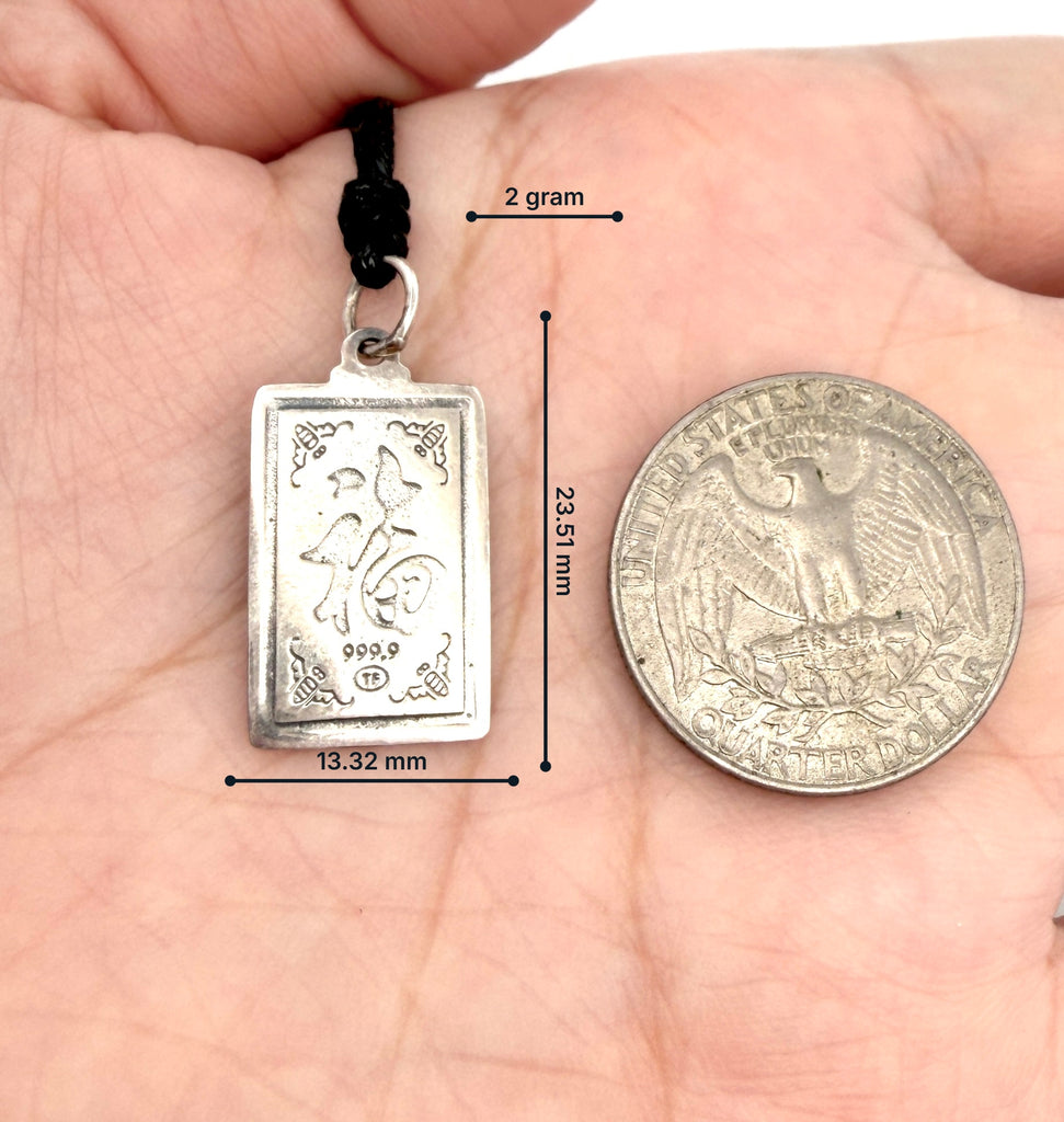 Rectangle Chinese Zodiac Sterling Silver Pewter Brass Necklace Pendant Jewelry