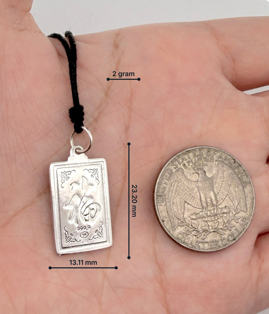 Rectangle Chinese Zodiac Sterling Silver Pewter Brass Necklace Pendant Jewelry