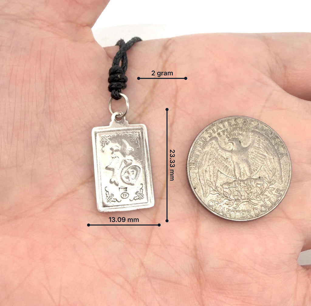 Rectangle Chinese Zodiac Sterling Silver Pewter Brass Necklace Pendant Jewelry