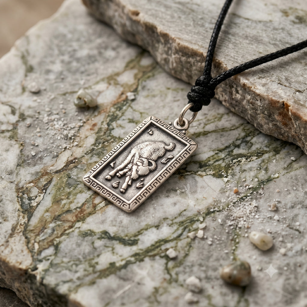 Rectangle Chinese Zodiac Sterling Silver Pewter Brass Necklace Pendant Jewelry