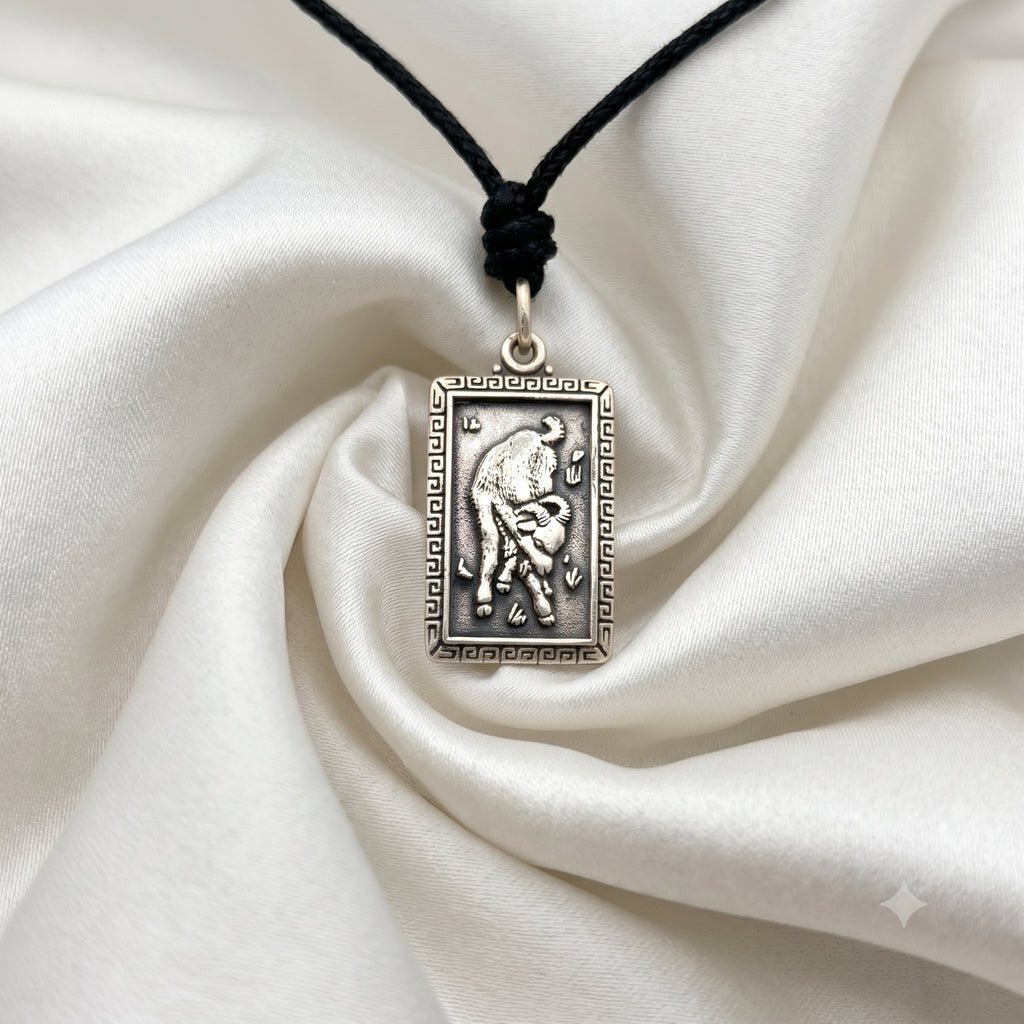 Rectangle Chinese Zodiac Sterling Silver Pewter Brass Necklace Pendant Jewelry