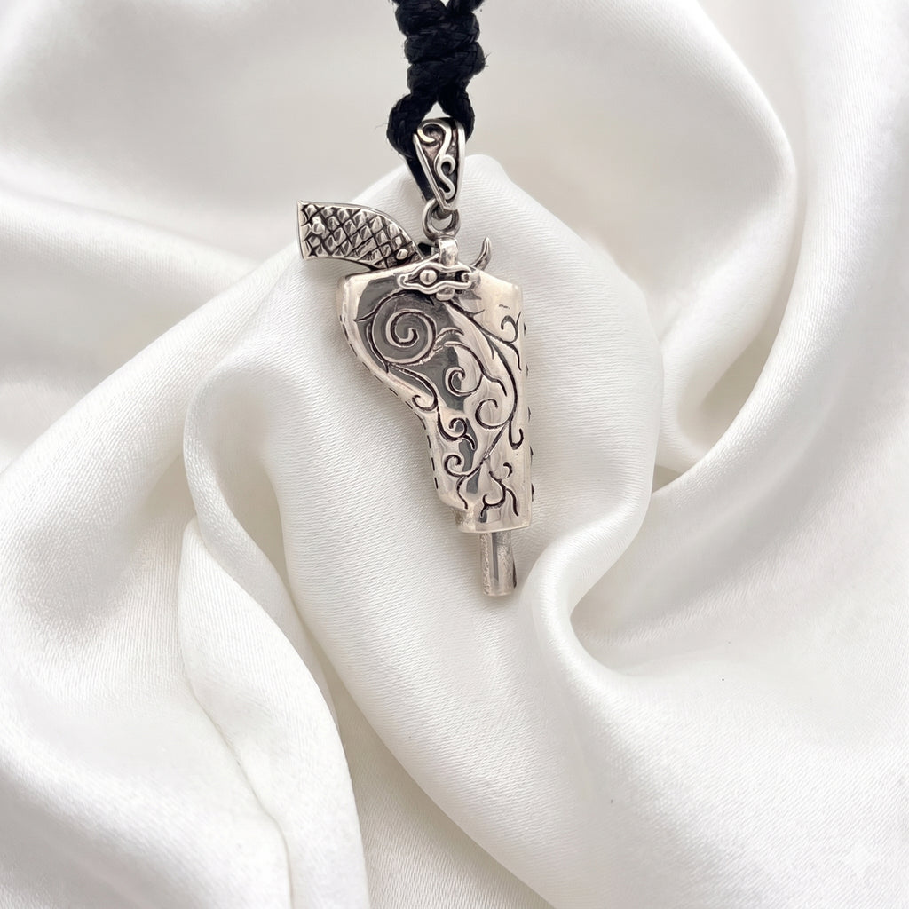 925 Sterling Silver Gun & Scabbard Holster Pendant