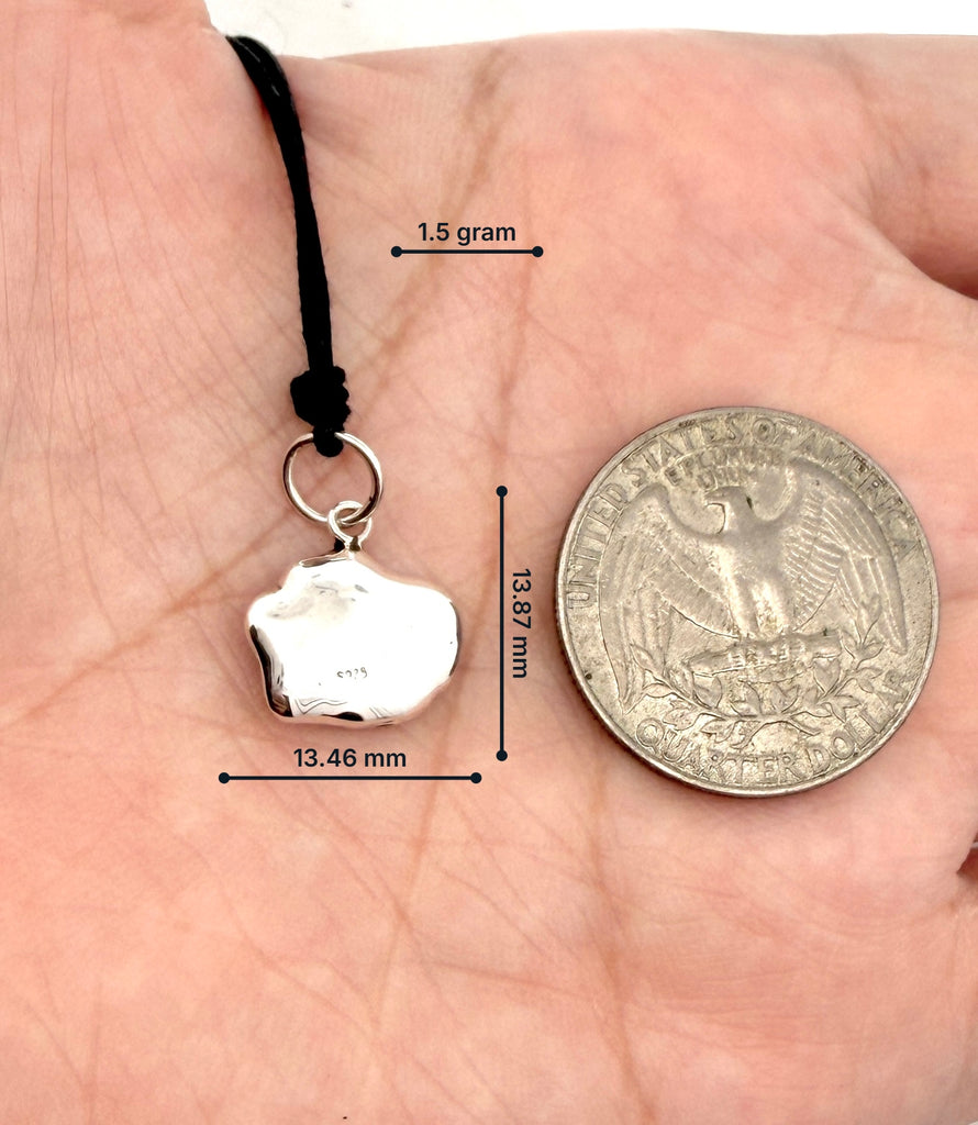 Lotus Leaf 92.5 Sterling Silver Charm Necklace Pendant Jewelry