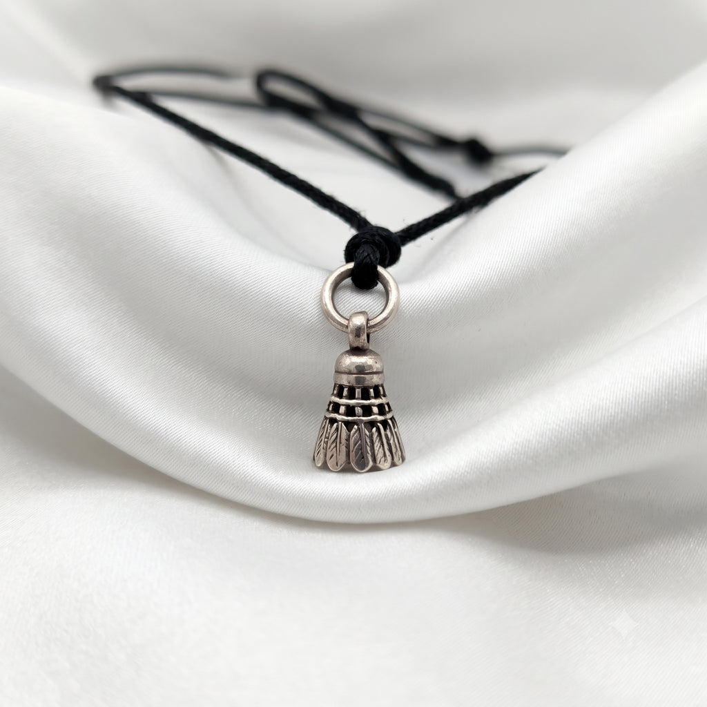 Shuttlecock 92.5 Sterling Silver Gold Brass Charm Necklace Pendant Jewelry