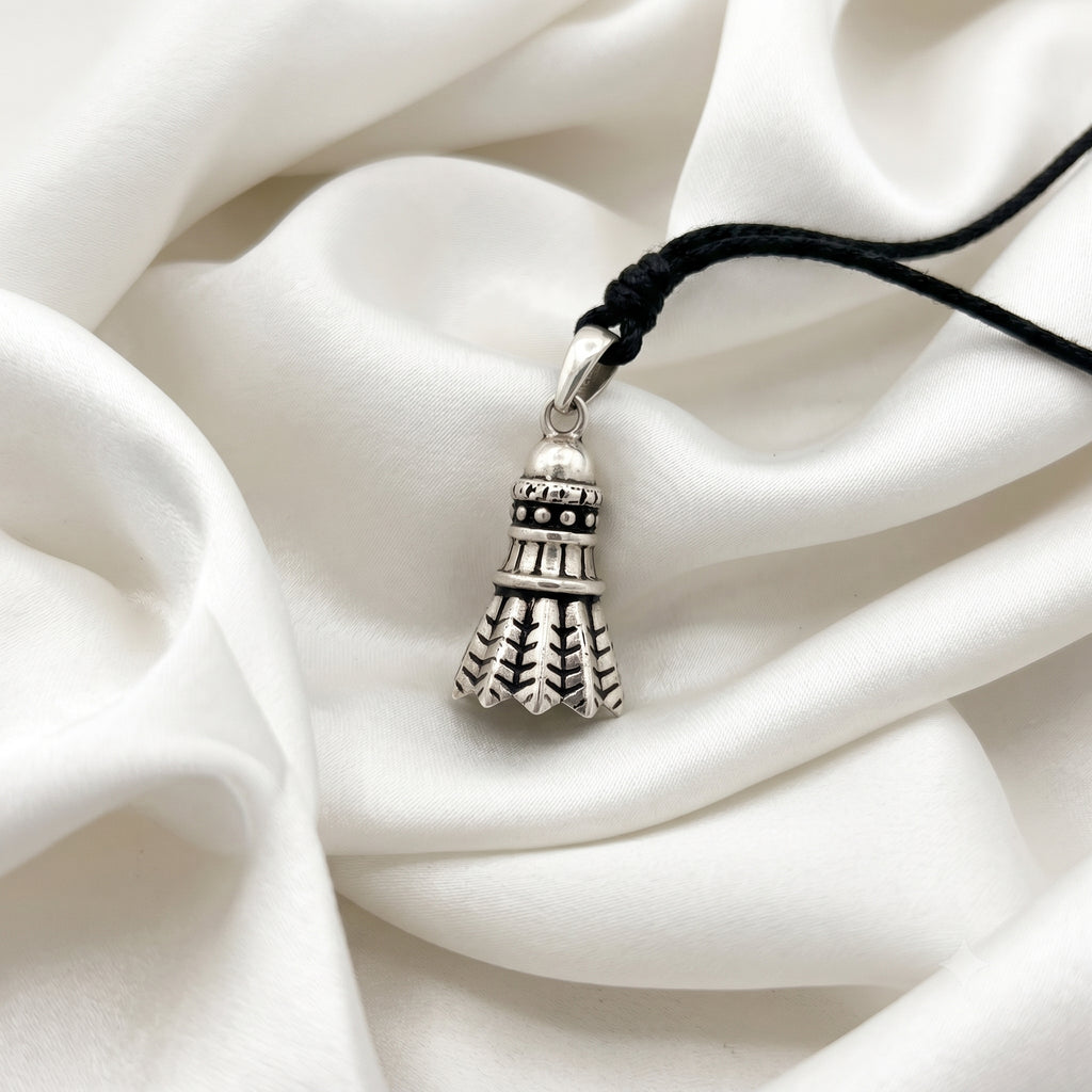 Shuttlecock 92.5 Sterling Silver Gold Brass Charm Necklace Pendant Jewelry