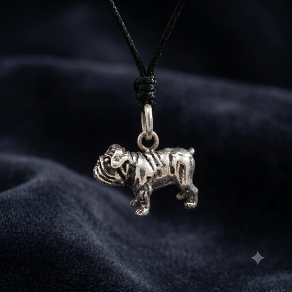 Mini Cute Pug 92.5 Sterling Silver Charm Necklace Pendant Jewelry