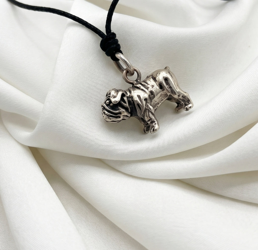 Mini Cute Pug 92.5 Sterling Silver Charm Necklace Pendant Jewelry