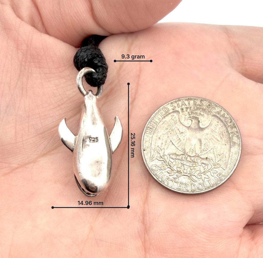 Scary Shark 92.5 Sterling Silver Pewter Charm Necklace Pendant Jewelry