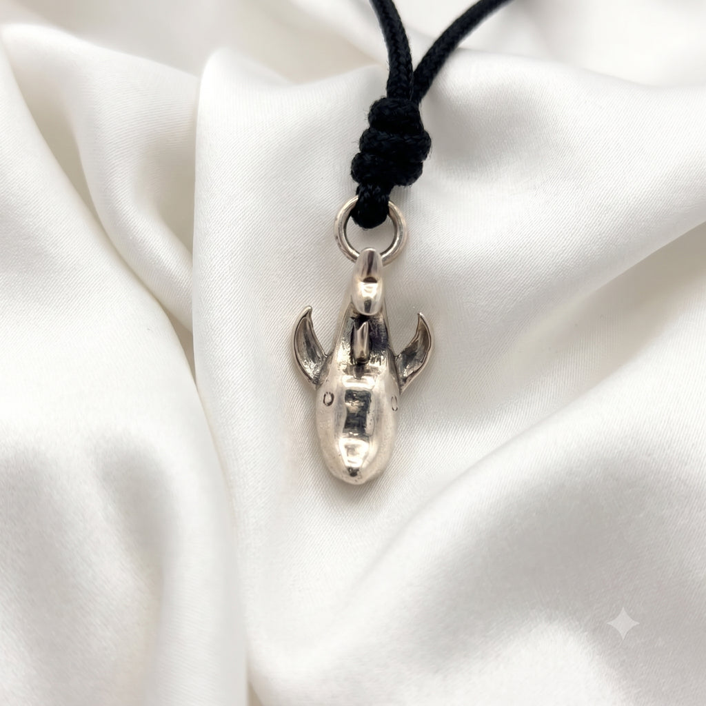 Scary Shark 92.5 Sterling Silver Pewter Charm Necklace Pendant Jewelry