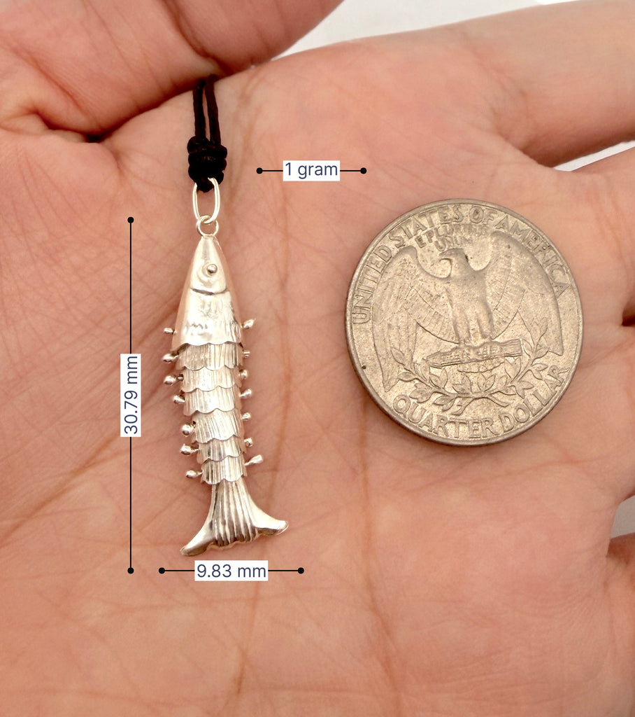 Little Fish 92.5 Sterling Silver Charm Necklace Pendant Jewelry