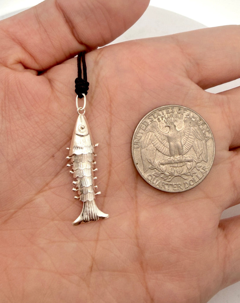Little Fish 92.5 Sterling Silver Charm Necklace Pendant Jewelry