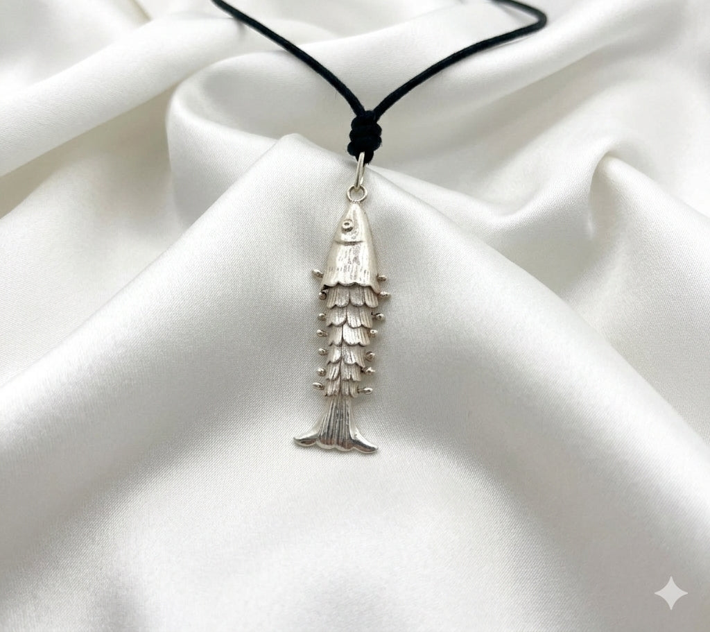 Little Fish 92.5 Sterling Silver Charm Necklace Pendant Jewelry
