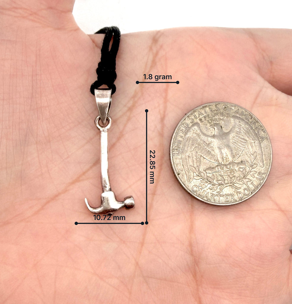 Hammer 92.5 Sterling Silver Gold Brass Necklace Pendant Jewelry