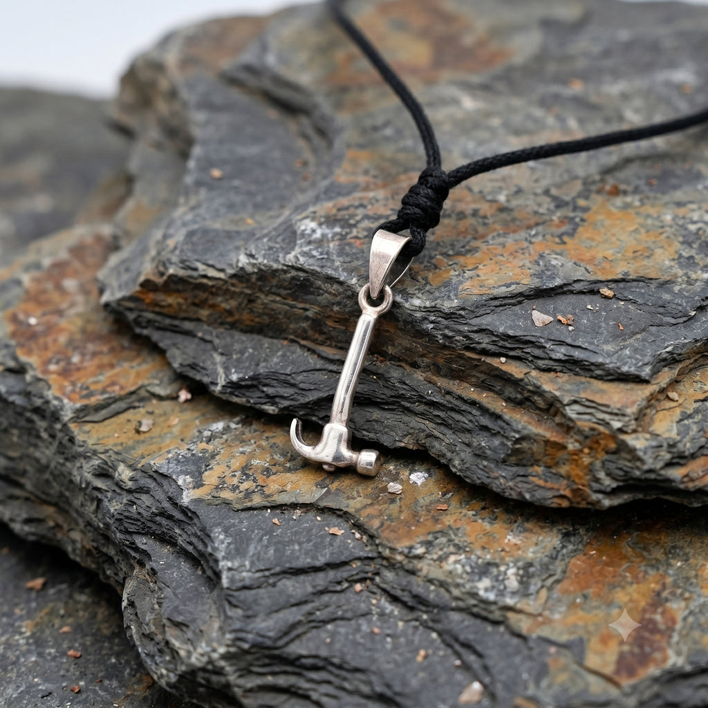 Hammer 92.5 Sterling Silver Gold Brass Necklace Pendant Jewelry